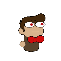 a cartoon drawing of a man wearing a bow tie