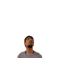 a man looking up at the number 16