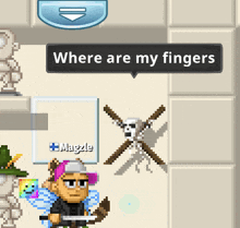 a cartoon character says where are my fingers in a game