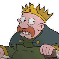 a cartoon king with a crown on his head