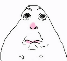 a drawing of a person 's face with a pink nose