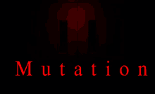 a dark room with the word mutation in red letters