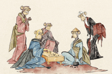 a group of monkeys playing a game of chess