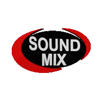 a logo for sound mix with a red circle around it