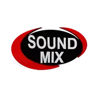 a logo for sound mix with a red circle around it