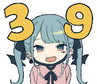 a drawing of a girl with the number 39 behind her