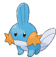 a cartoon drawing of a small blue and orange fish