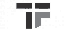 a black and white logo for a company called tf on a white background .