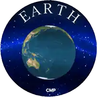 a picture of the earth with the words earth cmp on it
