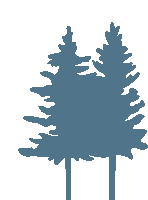 a silhouette of two trees with a white background