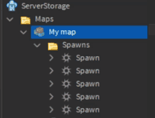 a screenshot of a server storage window showing spawn icons