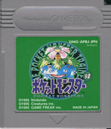 a nintendo game boy cartridge with a green pokemon on it