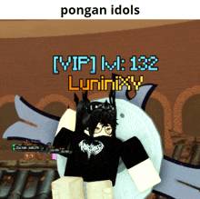 a picture of a person in a video game that says ' pongan idols '