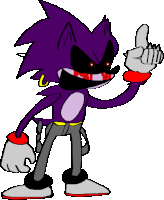 a cartoon of a purple sonic the hedgehog giving a thumbs up sign .