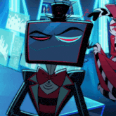 a cartoon character wearing a top hat and a bow tie