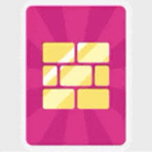 a pink card with a brick wall icon on it .