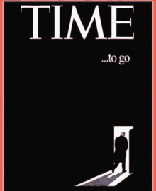 a time magazine cover with a man standing in an open doorway