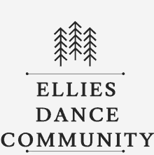 a logo for the ellies dance community with trees on it