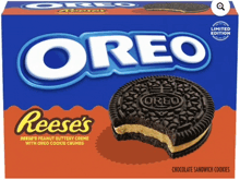 a box of reese 's peanut buttery creme oreo cookies