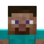 a close up of a minecraft character 's face with purple eyes
