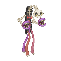 a cartoon skeleton with a bow tie and a skull