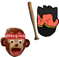 a monkey wearing a headband that says " arriba peru "