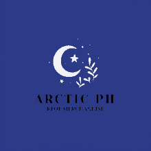 a logo for arctic ph kpop merchandise shows a crescent moon and stars