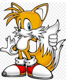 tails from sonic the hedgehog is giving a thumbs up sign