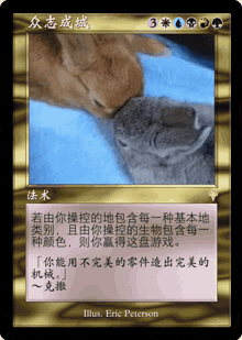 a card with chinese writing and a picture of a cat and rabbit