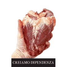 a hand is holding a large heart that says creiamo dipenda on the bottom