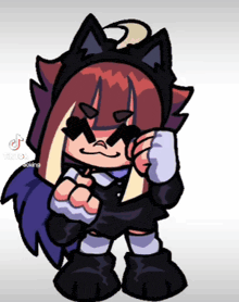 a cartoon character wearing sunglasses and a cat hat