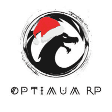 a black dragon wearing a santa hat is in a circle .