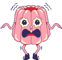 a cartoon illustration of a jellyfish with a surprised look on his face