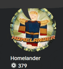 a picture of a cartoon character with the name homelander