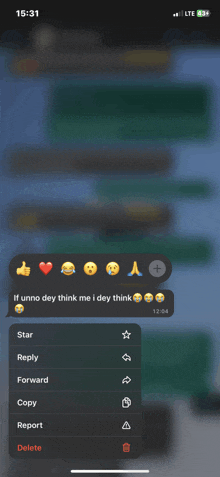 a screenshot of a text message that says if uanno dey think me i dey think