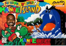 a video game called super mario world 2 kanye island has a picture of kanye west on the cover