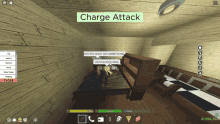 a screenshot of a video game with the words charge attack on the top