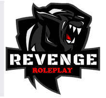 a logo for revenge roleplay with a panther