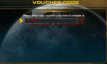 a screen that says voucher code and says error the code is n't valid or is expired