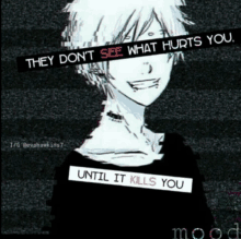 a black and white drawing of a boy with the words " they don t see what hurts you until it kills you "