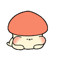 a cartoon drawing of a mushroom with a red hat on its head