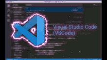 a computer screen with the words visual studio code written on it