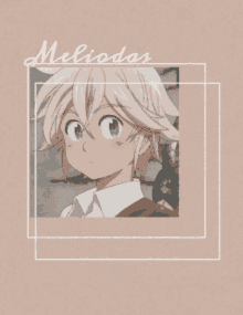 a picture of a girl with the name meliodas written on it