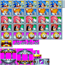 sonic the hedgehog tails knuckles and eggman are among the characters shown in this game