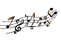 a black and white drawing of music notes and a treble clef on a white background