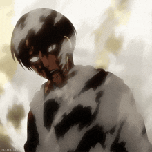 a drawing of a man with smoke coming out of his eyes and the name tatakaeeren on the bottom right