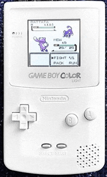 a nintendo game boy color light with a purple pokemon on it