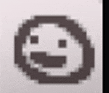 a pixel art drawing of a smiling face with a circle around it .