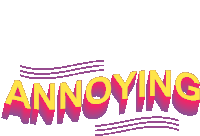 a logo that says annoying in yellow and purple