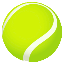 a green tennis ball has a white stripe on the side